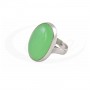 Energetyzujący, zielony chryzopraz w wyjątkowym pierścionku ze srebra.