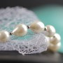 Naszyjnik - perły majorka (krople) z hematytem