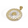 Przepiękna złota zawieszka w kształcie modnej, kwiecistej mandali.
