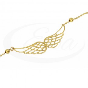 Celebrytka - złoty łańcuszek w kształcie skrzydeł